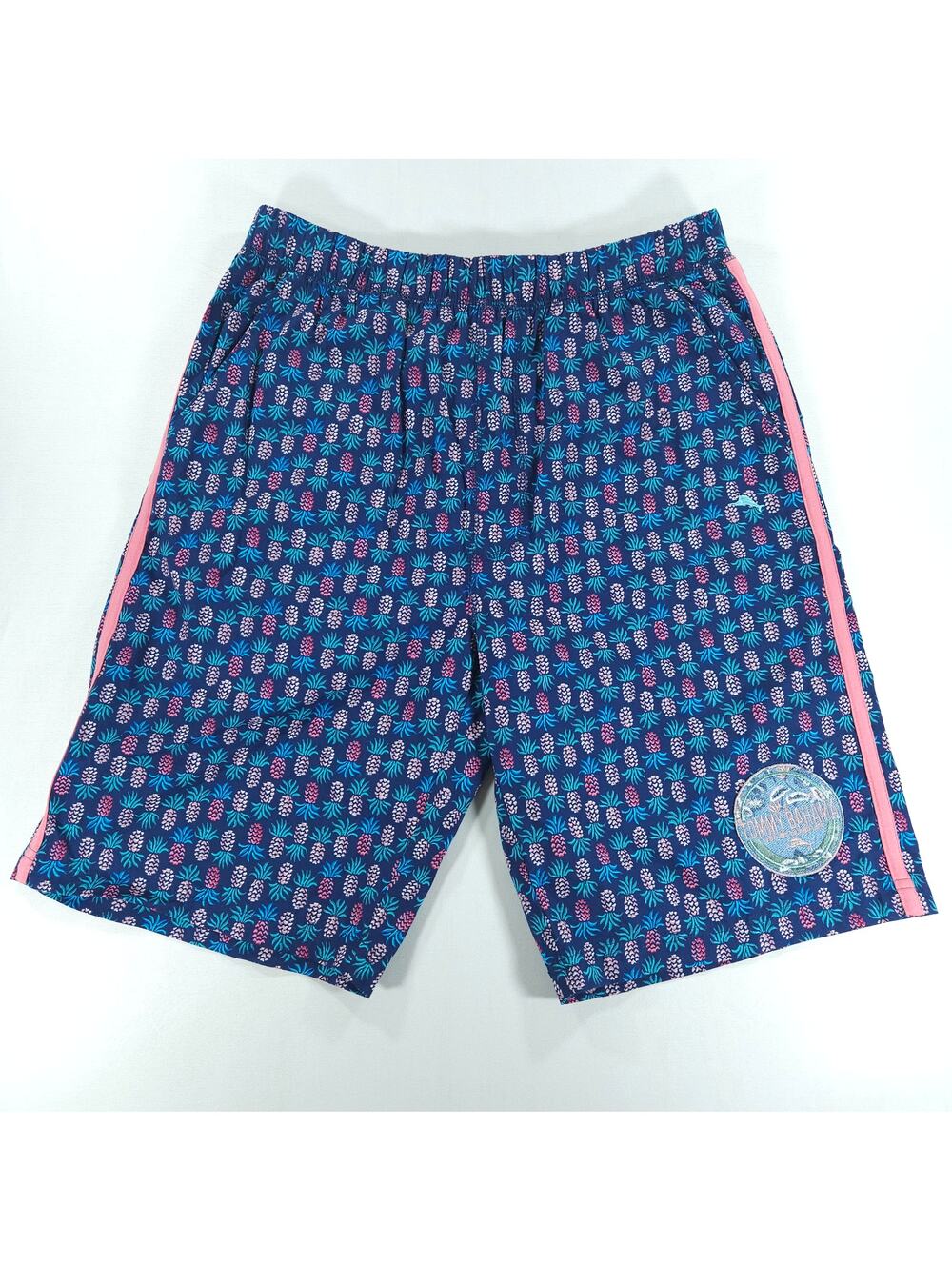 Tommy Bahama Men's M Pineapple Print Lounge Sleep Shorts Navy Pink Cotton